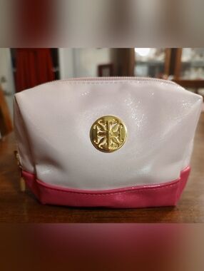 Rustic Cuff Two-Tone Pink Cosmetic Case with Gold Logo